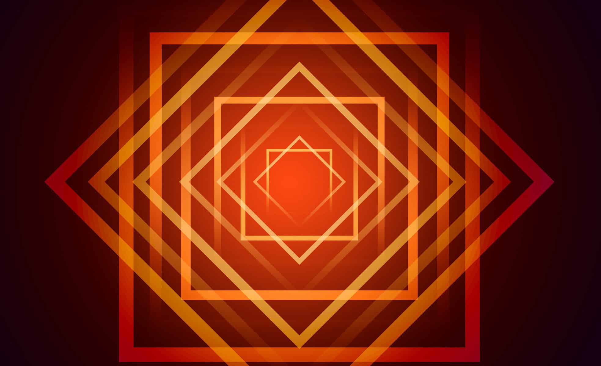 Home Icy 42 Abstract geometric pattern with layered squares in warm red and orange tones.