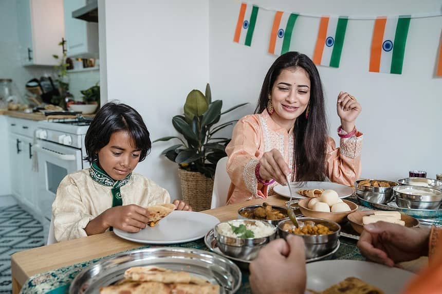 Enjoying family meals