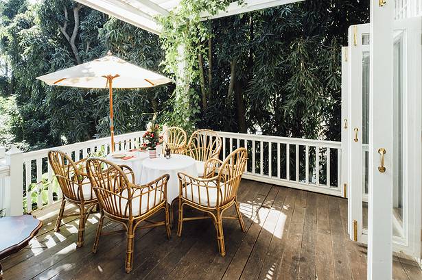 cafe patio set in balcony