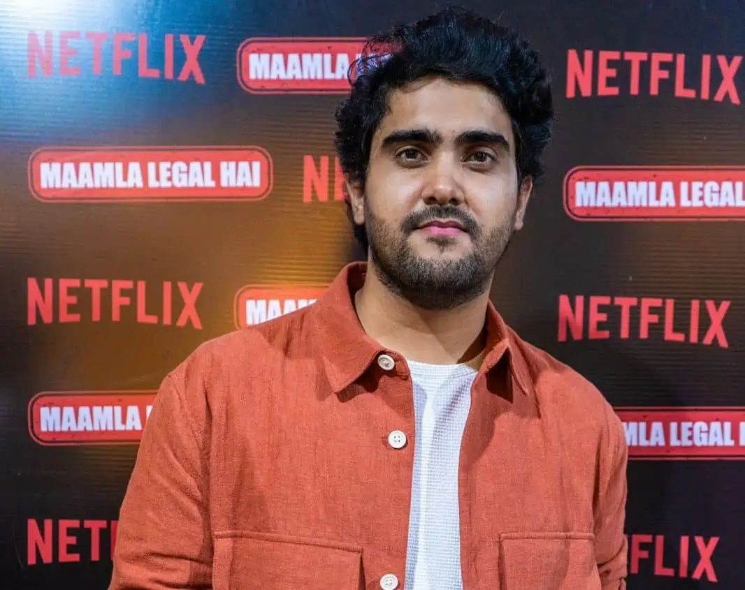 Young man at Netflix event promoting Maalma Legal Hindi series.