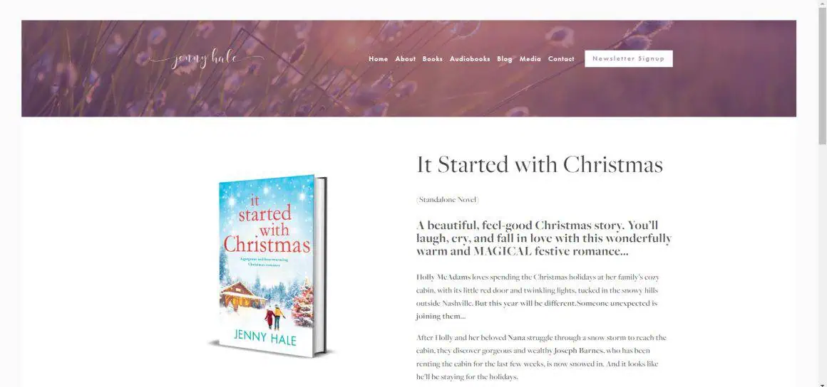 A festive scene with a Christmas book titled 
