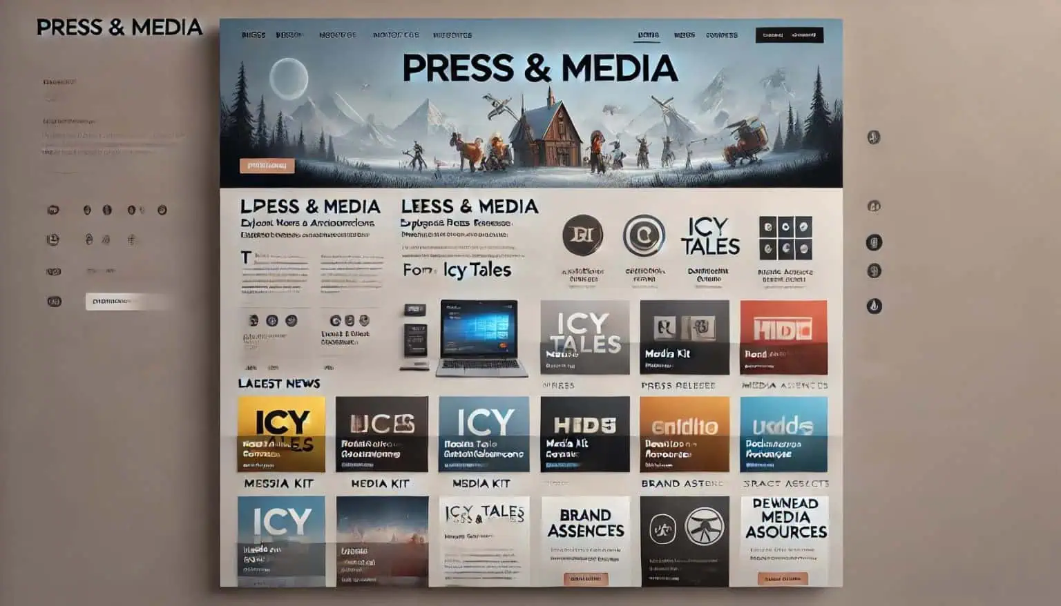 Press and media page showcasing Icy Tales' press coverage and media features.