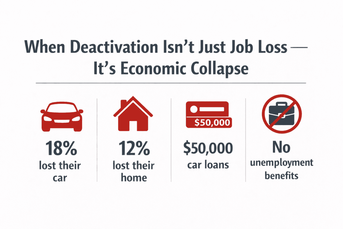 Iconic image illustrating economic decline with car, house, car loan, and unemployment icons.