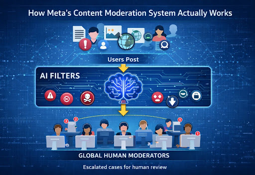 Meta’s “AI Safety Revolution” vs Reality: A Workforce Still Built on Human Moderation 3