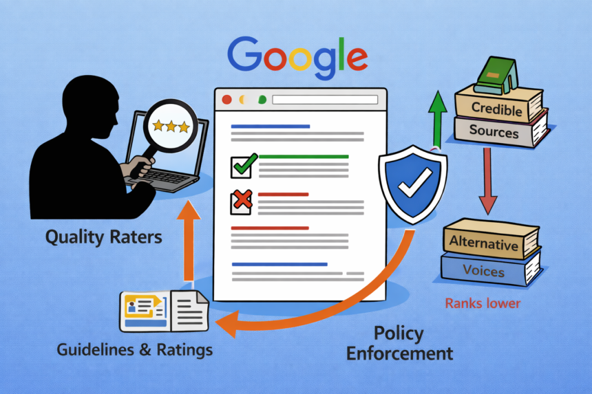 Behind the Algorithm: How Google Search Quality Raters Act as Policy Enforcers 1 Behind the Algorithm: How Google Search Quality Raters Act as Policy Enforcers 1