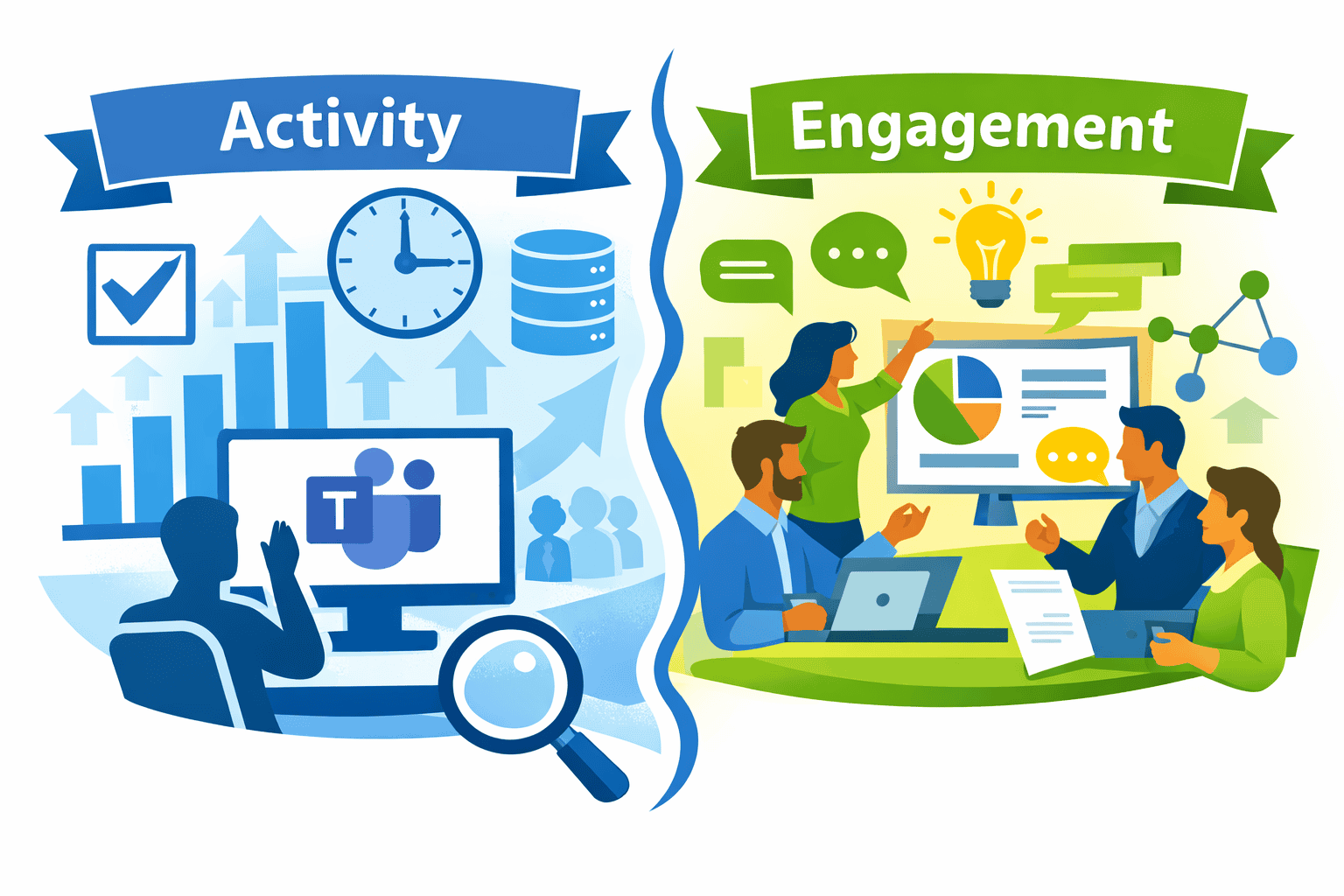 Active user metrics and collaboration insights for effective team management.