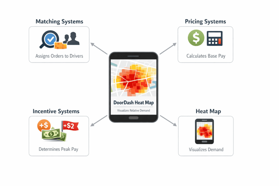 Driven by Color: The Hidden Economics of DoorDash’s Heat Map 7 DoorDash heat map showing food delivery demand and regional activity.