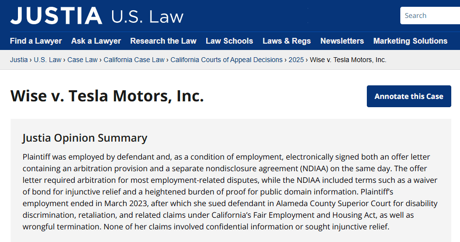 Tesla’s Mandatory Arbitration and the Disappearing Record: How Employment Disputes Slip from Public View 5 Tesla arbitration process and employment dispute resolution.