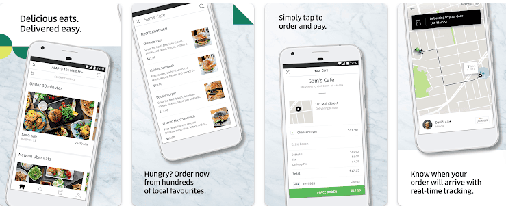The Invisible Bill: How Uber Eats Stacks Fees and Why the True Cost Often Appears Too Late 2 Mobile food delivery app showcasing menu and order tracking features.