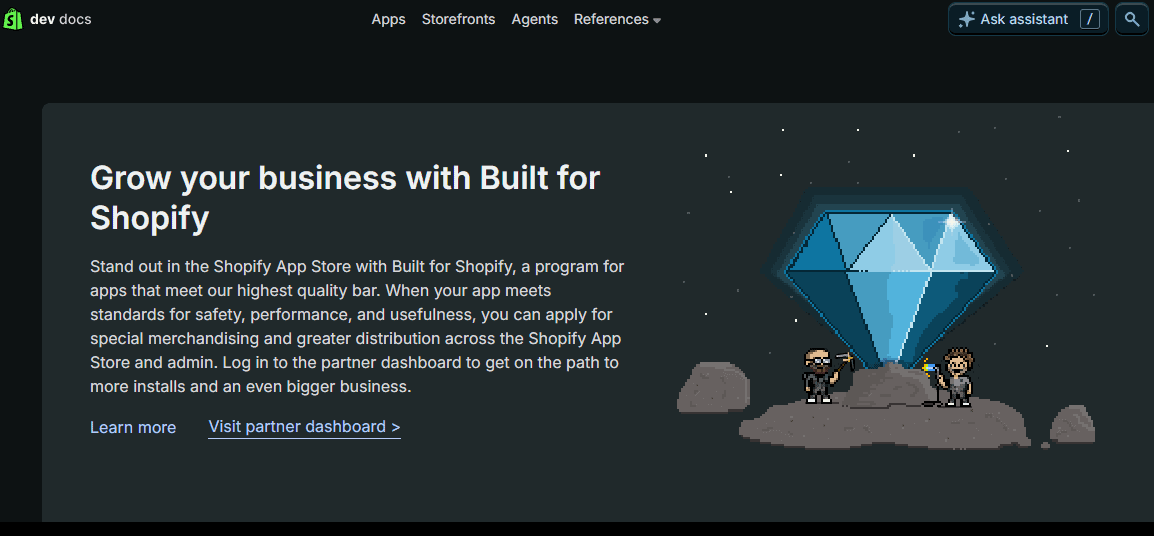 Shopify app store ranking system with app icons and a diamond graphic.