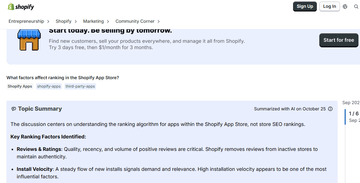 Shopify app store ranking system analysis with key factors and developer insights.