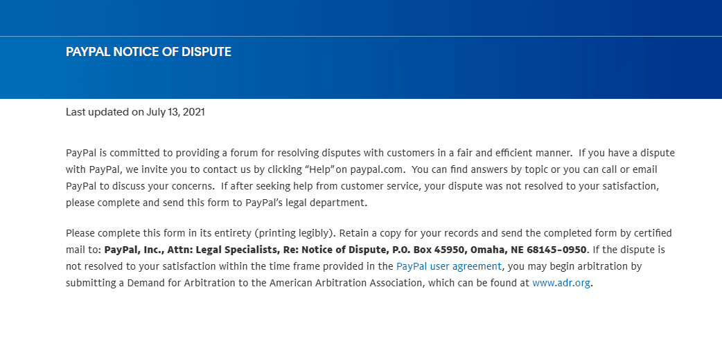 PayPal dispute process impacting sellers' rights and delivery proof.