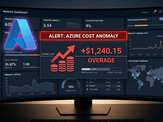Azure cost anomaly alert showing budget cap overflow and overspending.