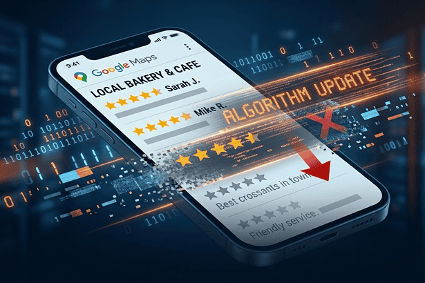 Mobile app review for local bakery and cafe with ratings and updates.