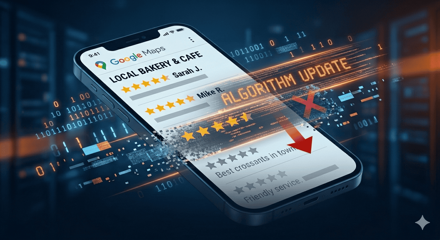 Mobile app review for local bakery and cafe with ratings and updates.
