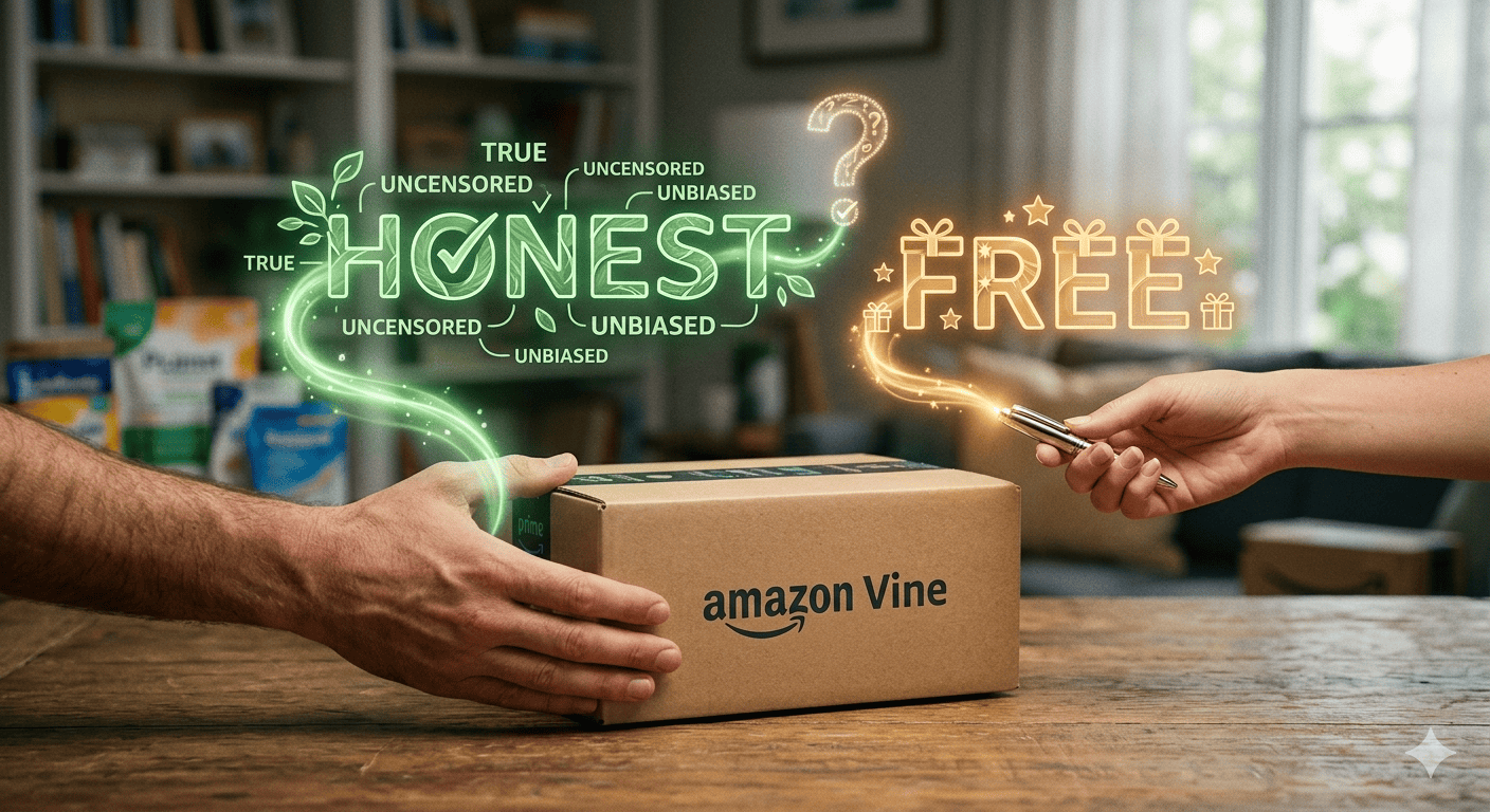 Amazon Vine program offering honest reviews on free products.