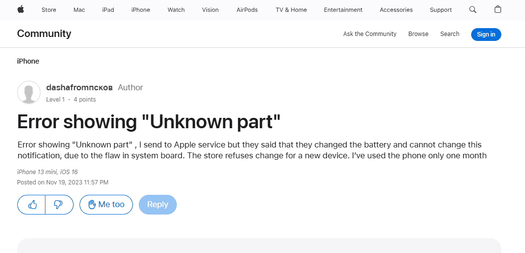 Technician performing diagnostic check on Apple device at Genius Bar.