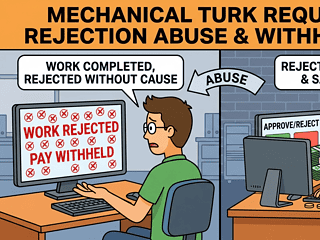 Mechanical Turk worker with rejected work and withheld pay due to abuse.