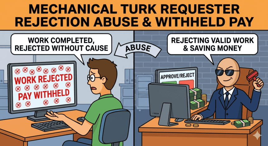 Mechanical Turk worker with rejected work and withheld pay due to abuse.