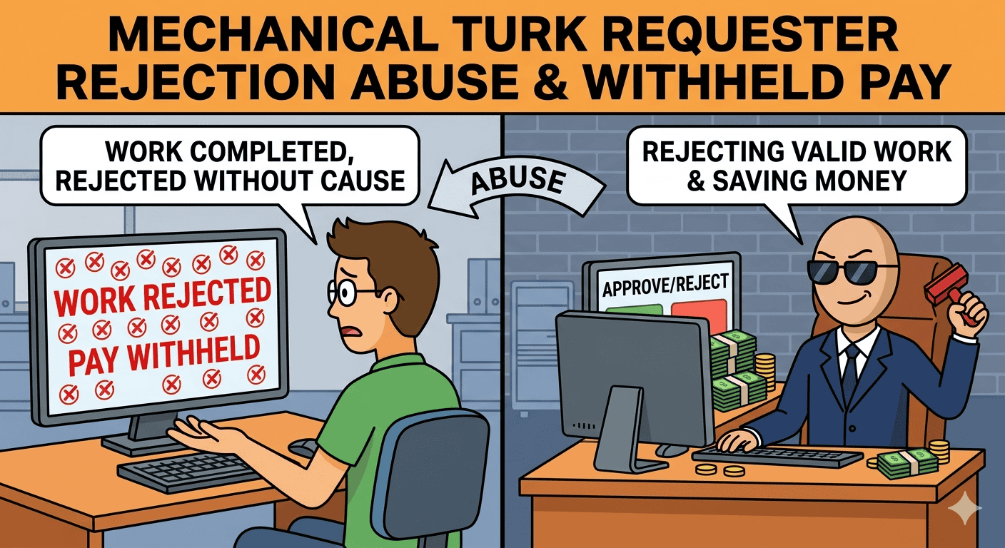 Home Icy 39 Mechanical Turk worker with rejected work and withheld pay due to abuse.