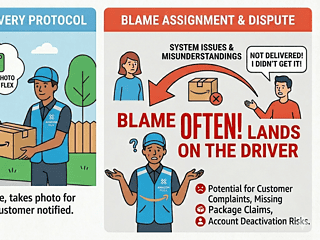 Illustration of no-contact delivery and blame assignment procedures.