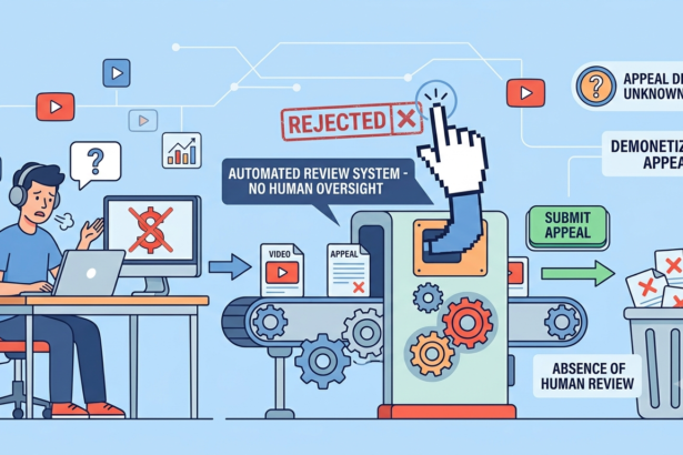 Illustration of automated review system rejecting appeals without human review.